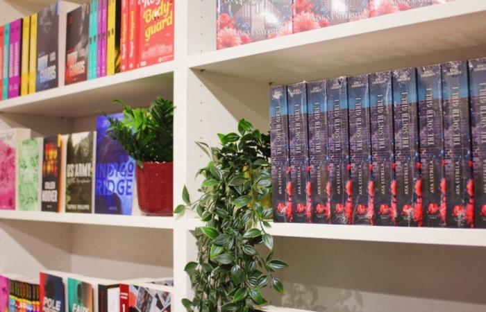 a romantic book in a bookstore in Rouen