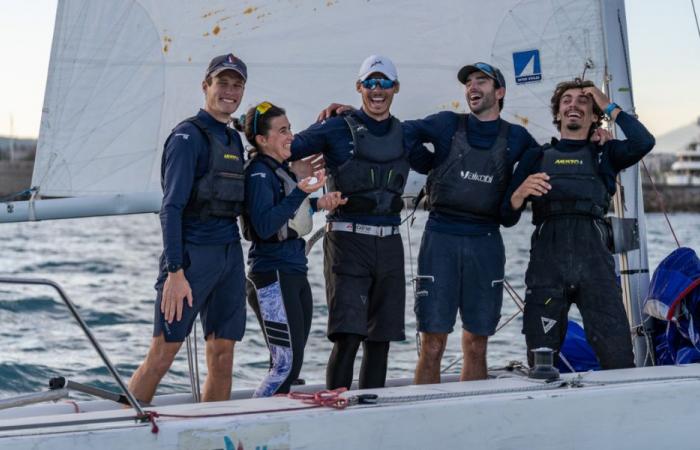 Ange Delerce and his crew, vice-champions of the U23 Match Racing world