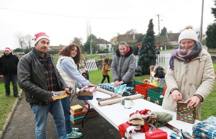 in this town, residents decorate their village for the end of year celebrations