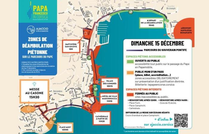 very strong parking restrictions from December 11 to 15 in Ajaccio