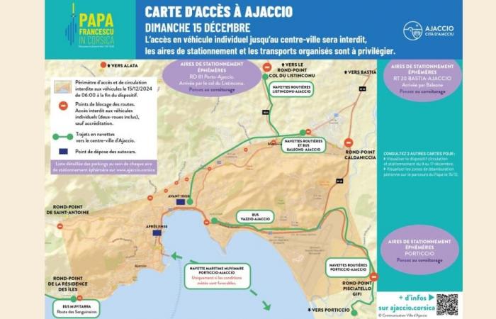 very strong parking restrictions from December 11 to 15 in Ajaccio