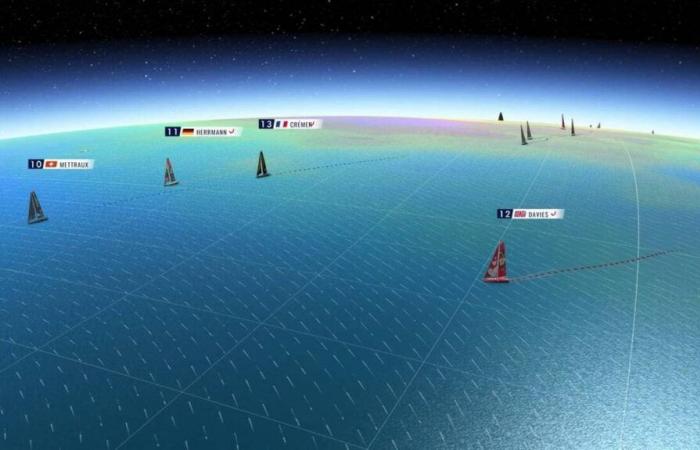 the 3D mapping of the 25th day of racing marked by the retirement of Louis Burton