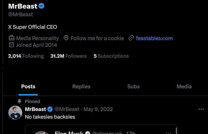 MrBeast claims Elon Musk asked him if people still refer to X as Twitter