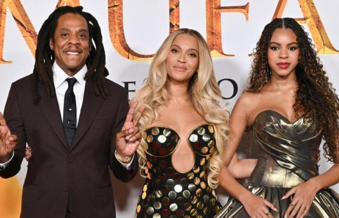 Amid controversy, Jay-Z makes an appearance with Beyoncé and their daughter, Blue Ivy