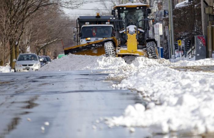 First loading of snow on Tuesday evening in Montreal