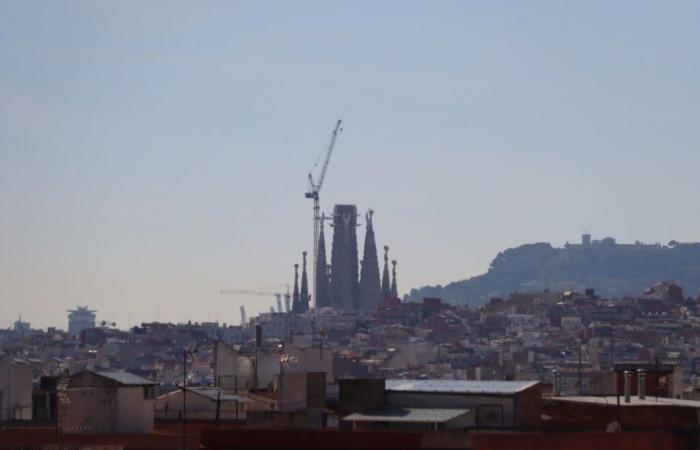 the Sagrada Familia reaches 142.5 m