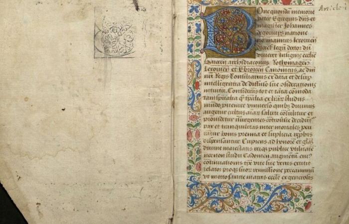 An exceptional medieval manuscript from the 15th century acquired by the Calvados Archives