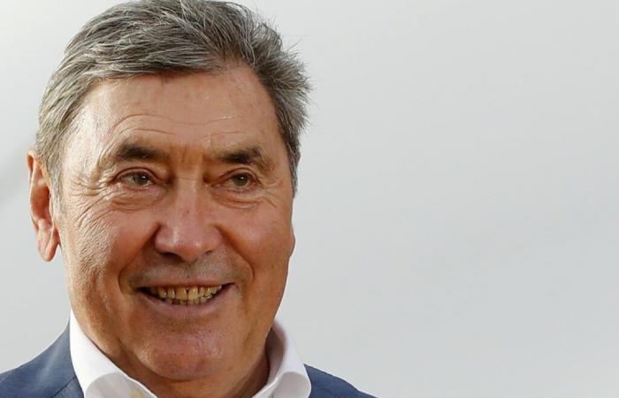 Eddy Merckx jokes after falling