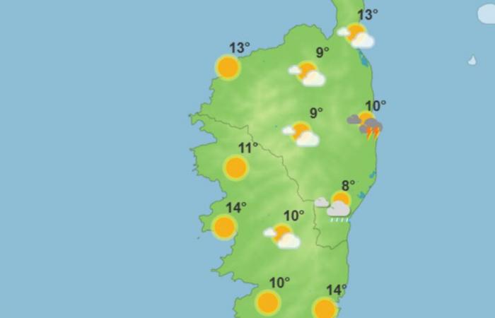 Weather for this Wednesday, December 11, 2024 in Corsica