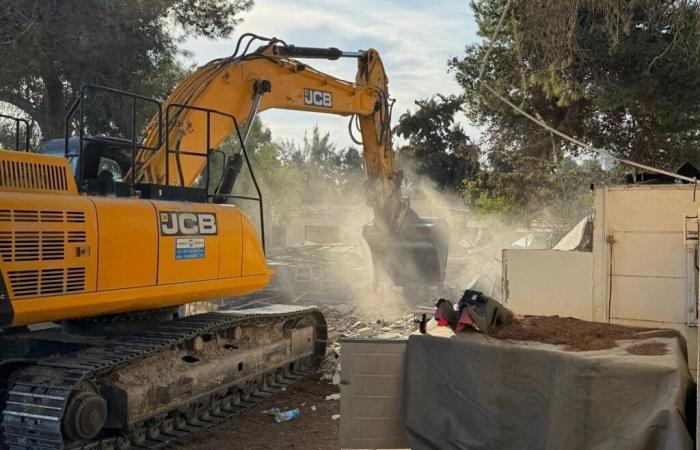 Demolition work begins on Kibbutz Kfar Aza, devastated during the October 7 pogrom