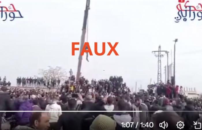 No, this video does not show the hanging of a cousin of Bashar al-Assad