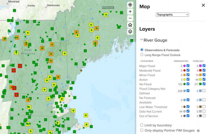 New England rainfall totals from storm as flooding persists