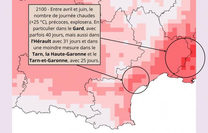 MAP. Precipitation, temperatures, seasons… this is what the climate in the Occitanie region will look like in the 2030s, 2050s and 2100s