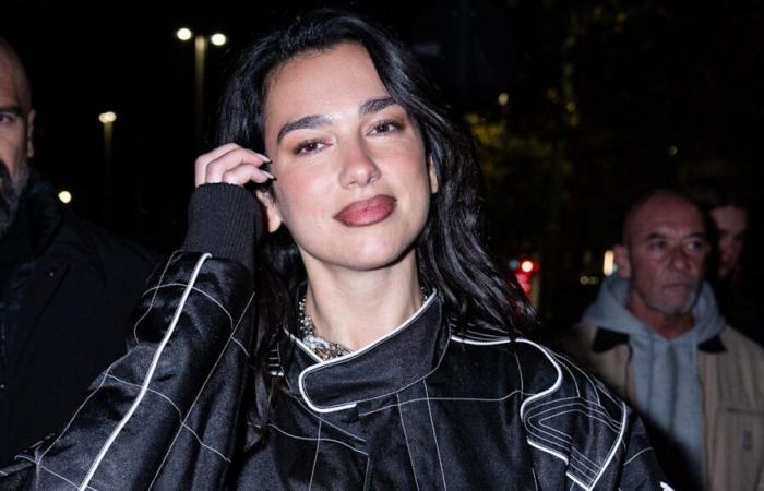 Dua Lipa says lingerie is always party-appropriate in lace suspenders