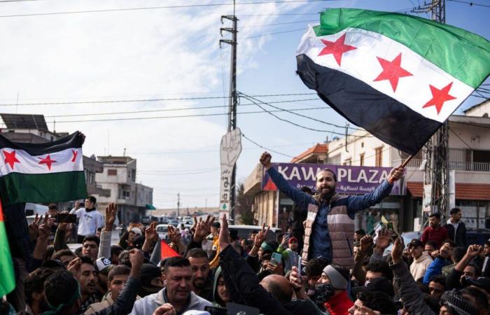 Thousands of Syrians take to the streets to celebrate the victory of the revolution”