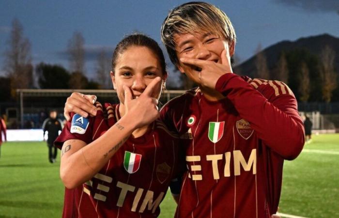 Napoli 1 – 2 AS Roma femminile: Roma suffers but wins at the end of the match.