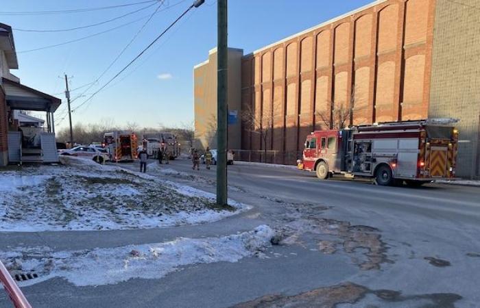 A fire breaks out at the former CS Brooks factory in Sherbrooke