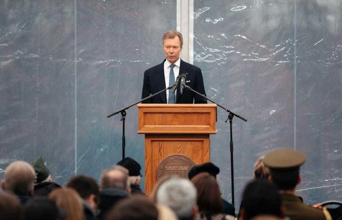 The Belgian royal couple and the grand ducal couple throw nuts in Bastogne for the 80th anniversary of the Battle of the Bulge