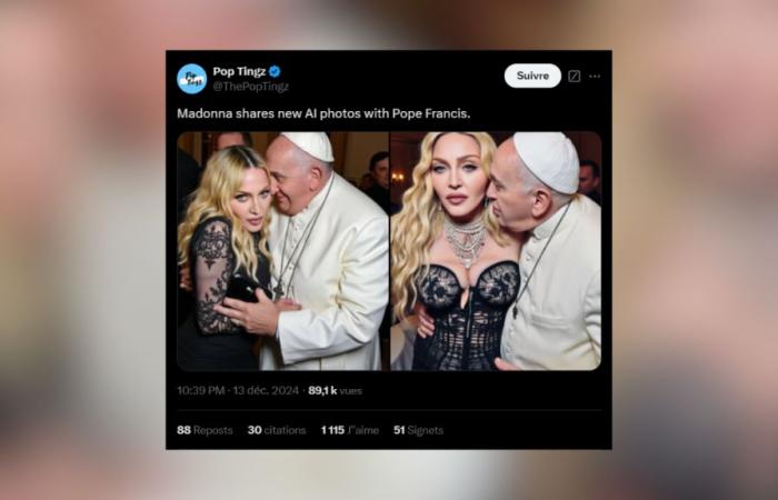 Madonna sparks controversy by publishing doctored photos of herself with Pope Francis