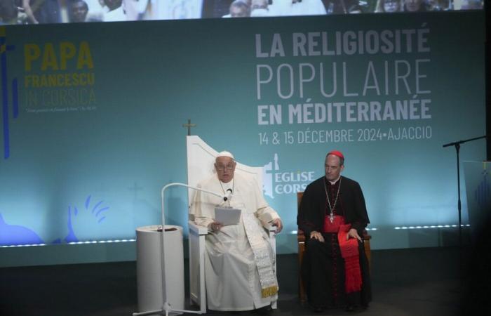 In Corsica, the pope defends his version of secularism