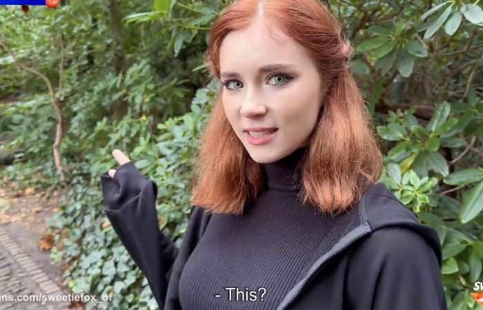 18+ model walks through the Efteling in a spicy video on porn site