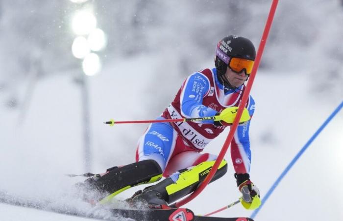 Steven Amiez takes surprise lead of World Cup slalom with Olympic champion Clement Noel out injured