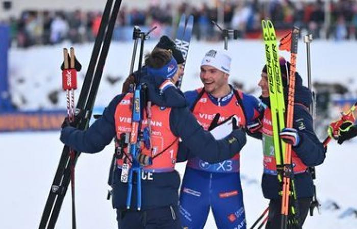 on the wire, the French beat the Norwegians again in relay