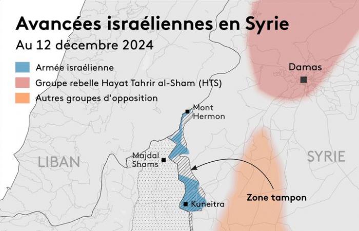 MAP. Visualize the advances of the Israeli army in Syria in the strategic Golan area