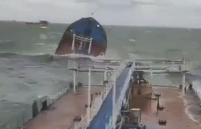 The sinking of two Russian tankers creates a risk of an oil spill