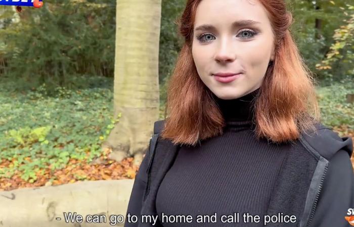 18+ model walks through the Efteling in a spicy video on porn site