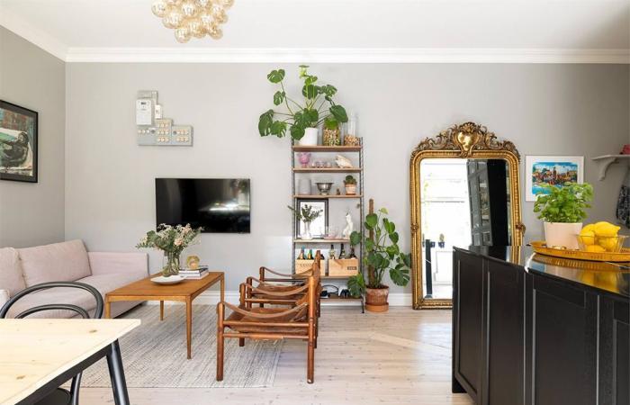 A 53m2 apartment with contrasting decoration between black and pink