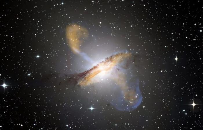 NASA observes black hole jet hitting enigmatic object 12 million light years away