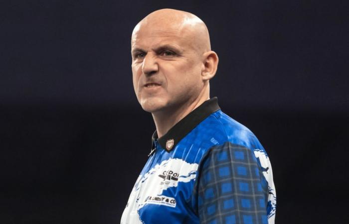 ‘It’s painful losing to an average player,’ admits Scots darts star as he crashes out of Ally Pally after bizarre moment