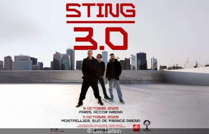 Sting in concert at the Accor Arena in Paris in October 2025