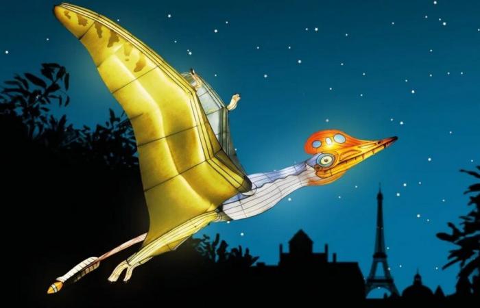 illuminated dinosaurs at the Jardin des Plantes for the holidays