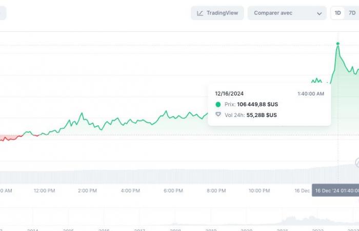 Bitcoin: BTC reaches a new ATH at $106,000 and makes history