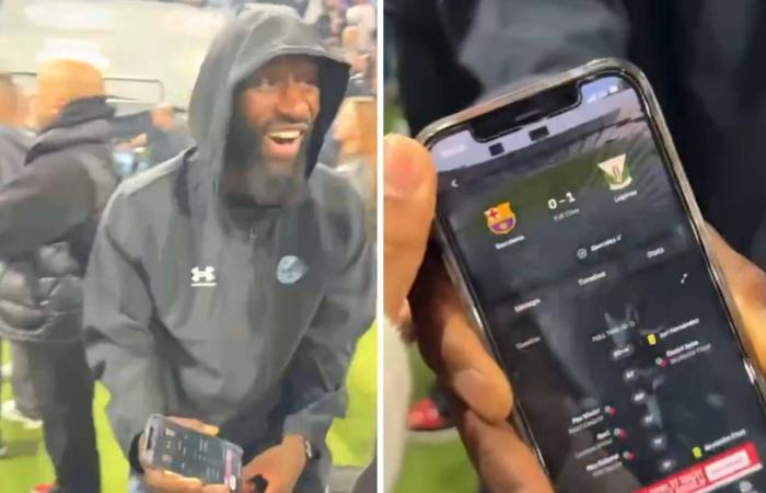 They catch Rüdiger laughing at Barcelona’s defeat against Leganés