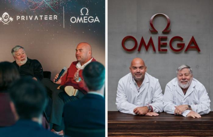 The two founders of Privateer visit the Omega factory in Bienne