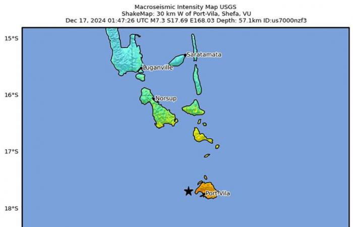 Violent earthquake off the coast of Vanuatu, a witness reports victims