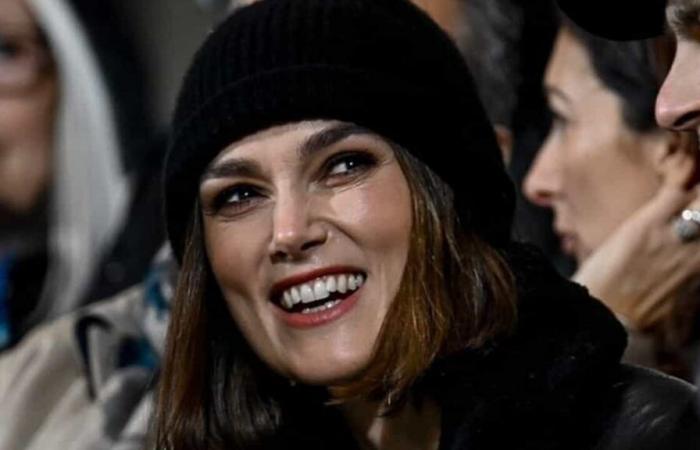 Keira Knightley, Michael Fassbender and Adrian Brody, the Hollywood stars at the stadium for Como-Roma