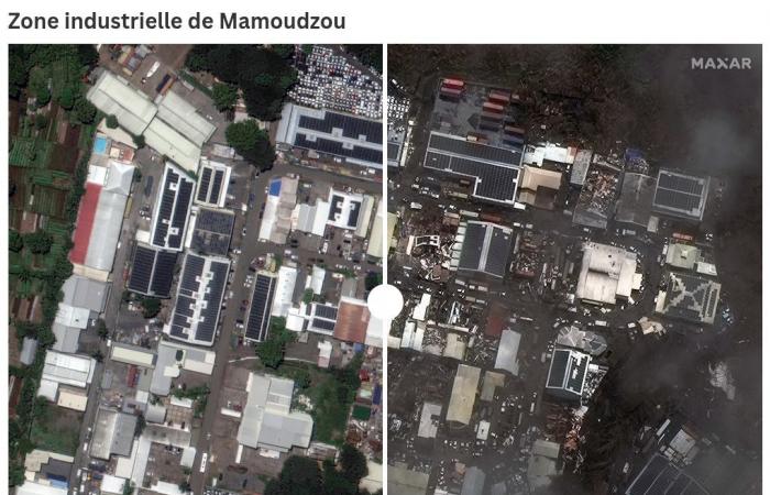 BEFORE/AFTER. Visualize the extent of the damage in Mayotte after the passage of Cyclone Chido