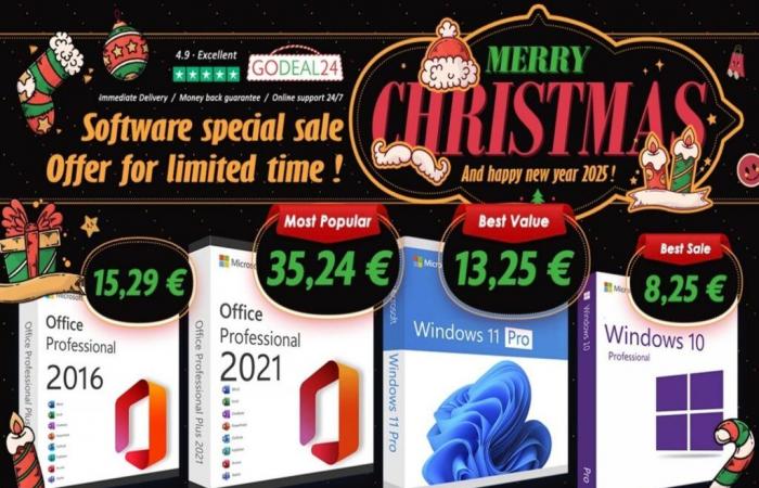 Windows 11 Pro and Office 2021 at gift prices for the Christmas flash sale at Godeal24