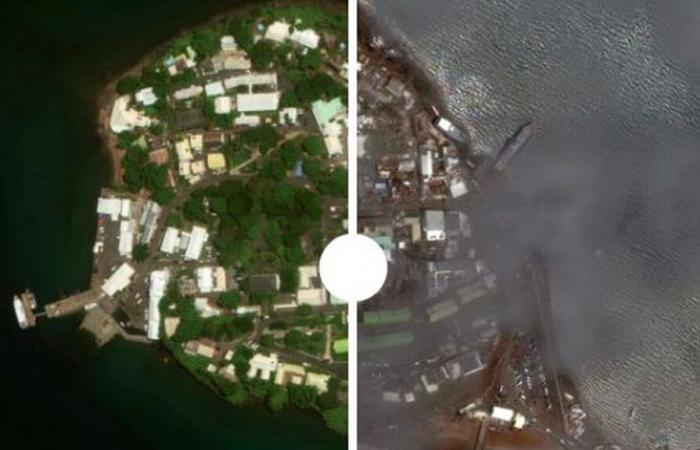 BEFORE/AFTER. Visualize the extent of the damage in Mayotte after the passage of Cyclone Chido