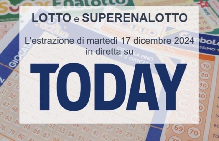 Lotto draws today and SuperEnalotto numbers for Tuesday 17 December 2024