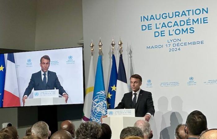 Emmanuel Macron inaugurates the WHO Academy in Lyon