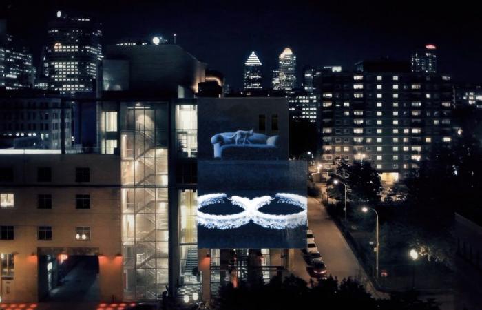 New student video projection in the Latin Quarter