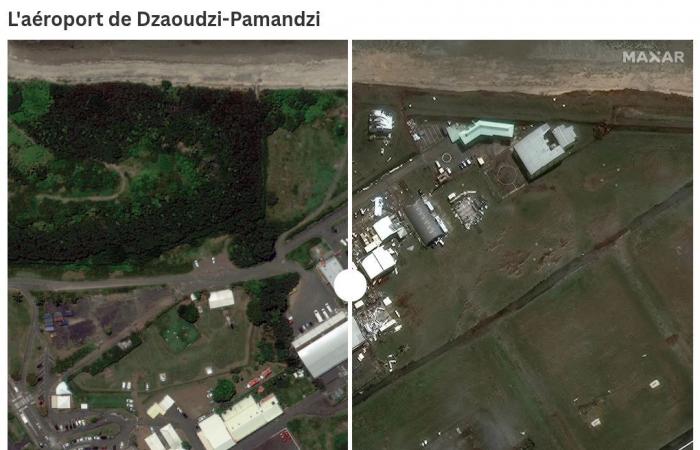 BEFORE/AFTER. Visualize the extent of the damage in Mayotte after the passage of Cyclone Chido