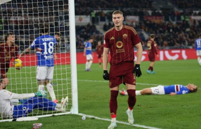 Roma-Sampdoria 4-1: Dovbyk twice, then Baldanzi and Shomurodov. The Giallorossi reach Milan in the quarterfinals