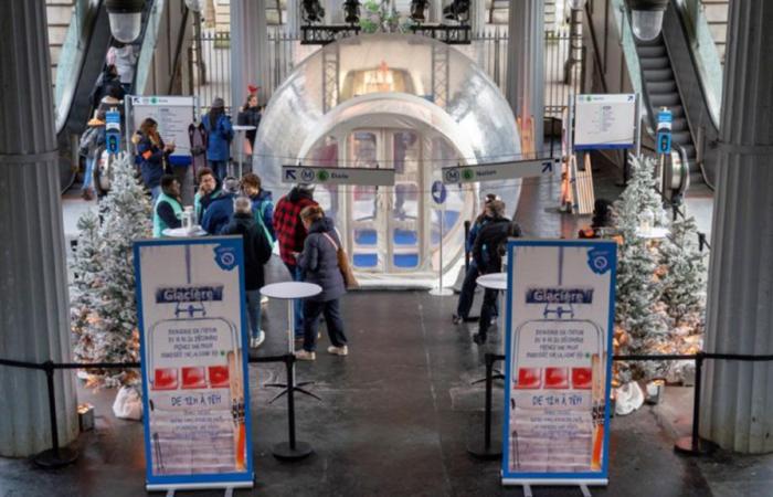 In Paris, the Glacière metro station transformed (temporarily) into a winter sports station