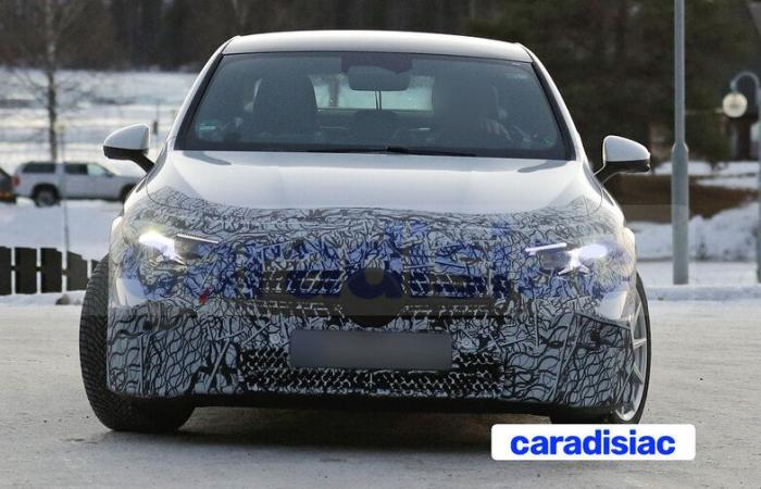 Partially stripped of its camouflage, the new Mercedes CLA reveals some of its secrets.